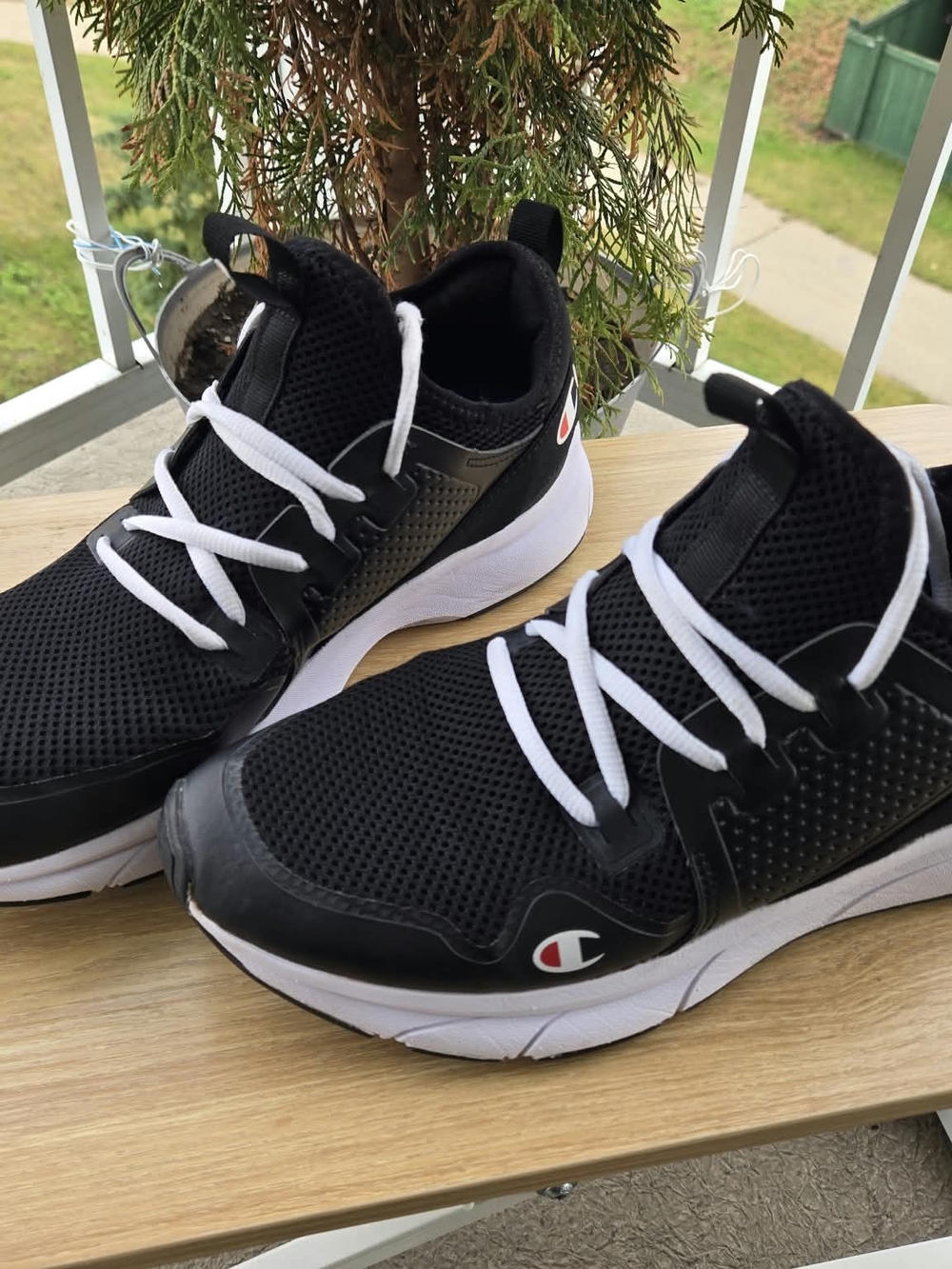 Champion Black and White Mesh Athletic Sneakers